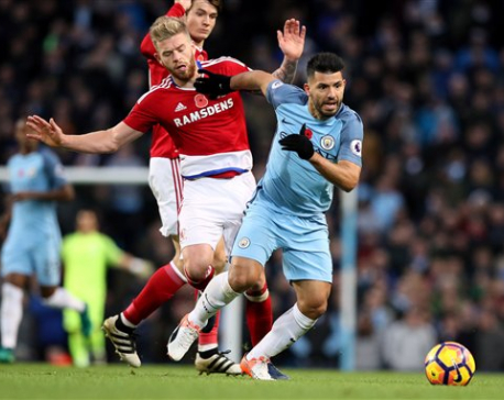 Man City held by Middlesbrough in 1-1 draw